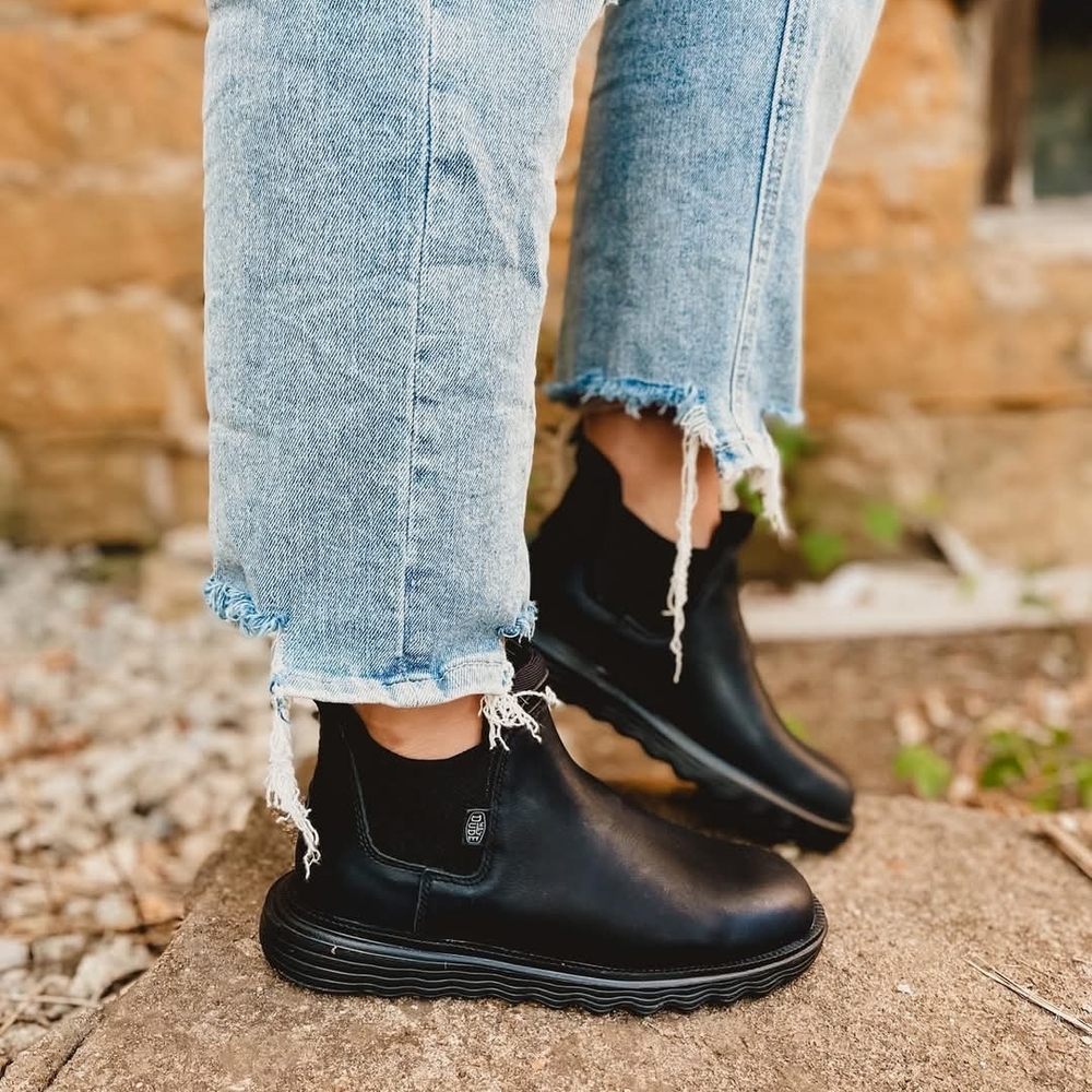 Hey Dude Sleek Black Ankle Booties